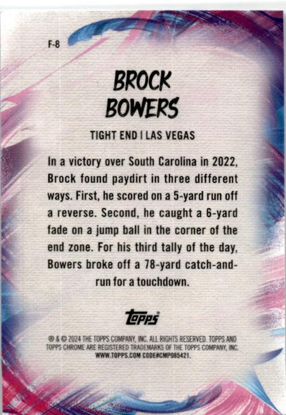 2024 Topps Chrome Finesse #F-8 Brock Bowers Rookie Raiders