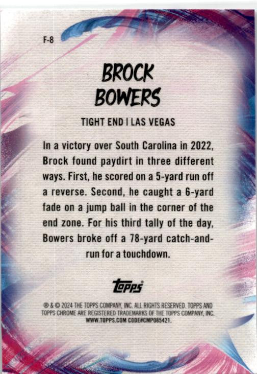 2024 Topps Chrome Finesse #F-8 Brock Bowers Rookie Raiders
