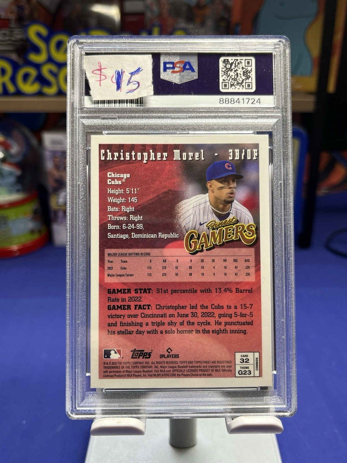 2023 Topps Finest Flashbacks #32 Christopher Morel RC PSA 10 Gem Mint