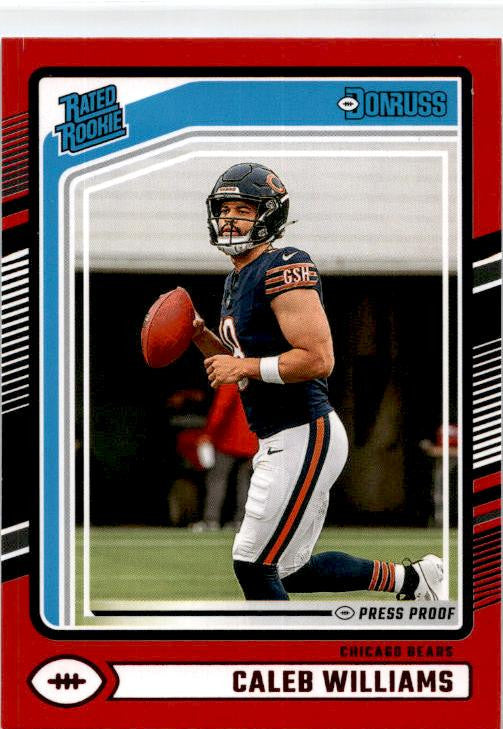 2024 Donruss Press Proof Red #327 Caleb Williams Rookie Chicago Bears