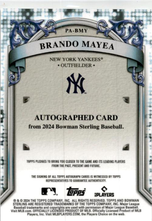 2024 Bowman Sterling Speckle Refractor #BSP-41 Brando Mayea Yankees