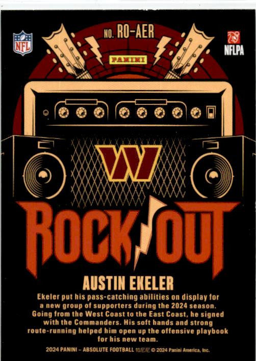 2024 Panini Absolute Rock Out #RO-AER Austin Ekeler Washington Commanders