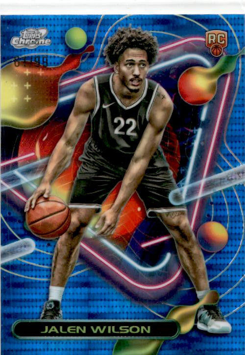 2023-24 Topps Chrome Cosmic Blue Moon Refractors #193 Jalen Wilson Rookie Nets