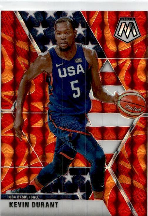 2019-20 Panini Mosaic Reactive Orange #251 Kevin Durant USA