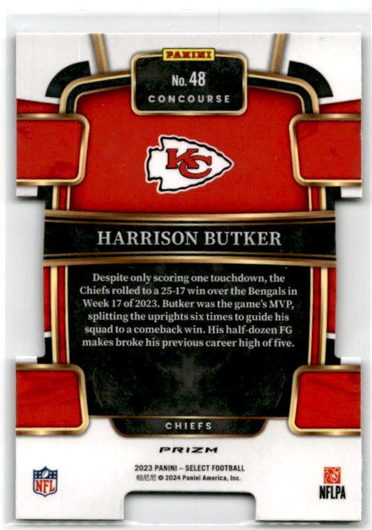 2023 Panini Select Black and Green Prizms Die Cuts #48 Harrison Butker Chiefs