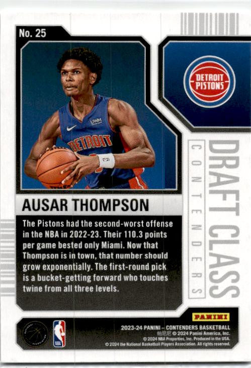 2023-24 Panini Contenders 2023 Draft Class Contenders #25 Ausar Thompson Pistons