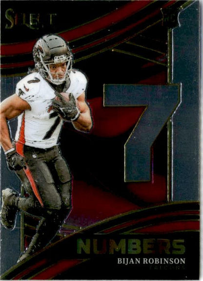 2023 Panini Select Select Numbers #NMB-BRO Bijan Robinson Atlanta Falcons
