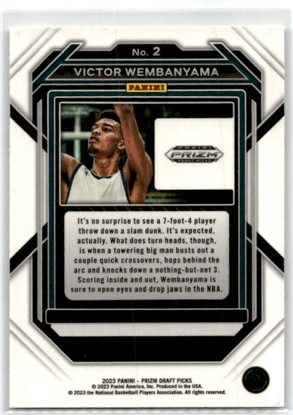 2023 Panini Prizm Draft Picks #2 Victor Wembanyama Rookie