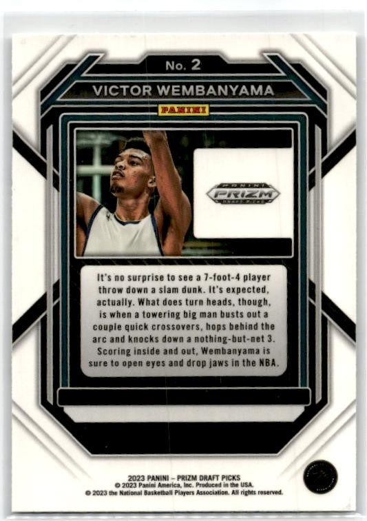 2023 Panini Prizm Draft Picks #2 Victor Wembanyama Rookie