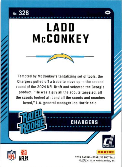 2024 Donruss #328 Ladd McConkey Rookie Los Angeles Chargers