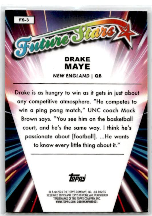 2024 Topps Chrome #FS-3 Drake Maye Future Stars