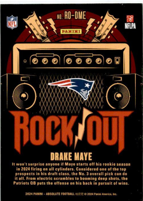 2024 Panini Absolute Rock Out #RO-DME Drake Maye New England Patriots