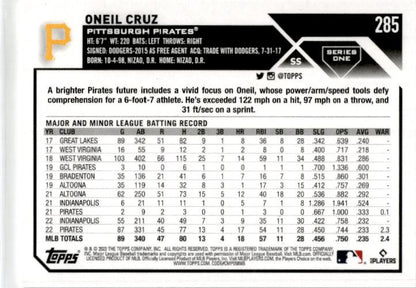 2023 Topps #285 Oneil Cruz Pittsburgh Pirates