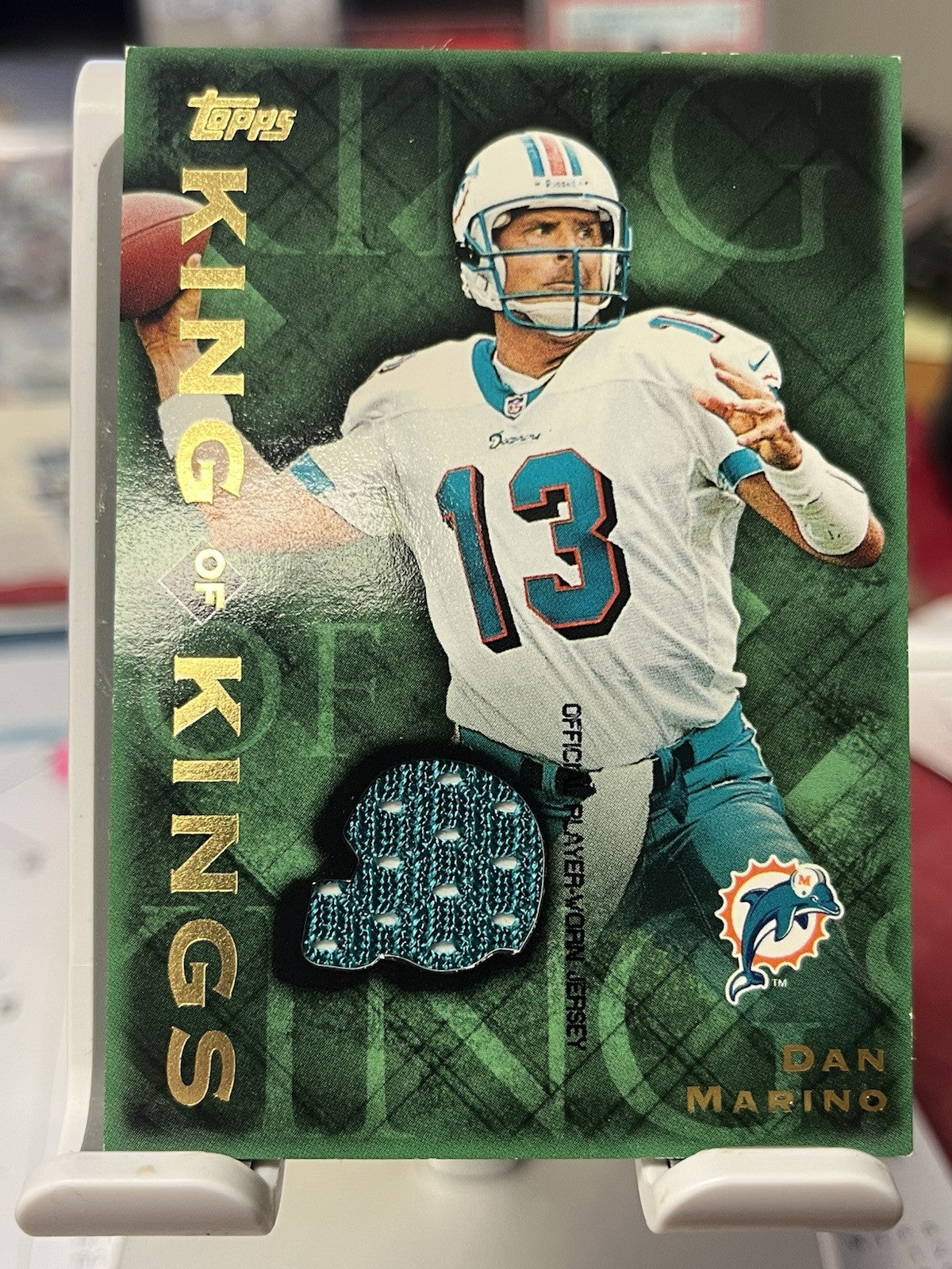 2001 Topps King of Kings Dan Marino Game Used Jersey Miami Dolphins