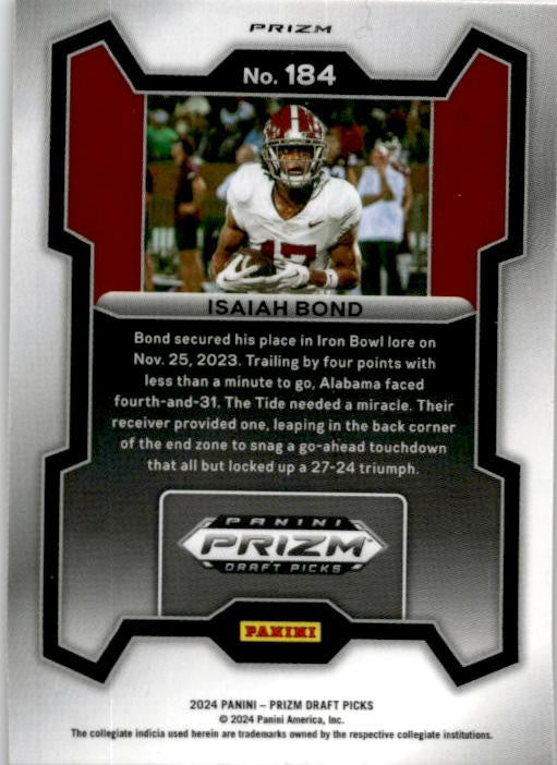 2021 Panini Prizm Draft Picks Red Ice #184 Isaiah Bond