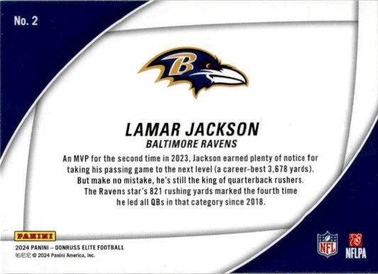 2024 Donruss Elite Field Vision Green #2 Lamar Jackson Baltimore Ravens