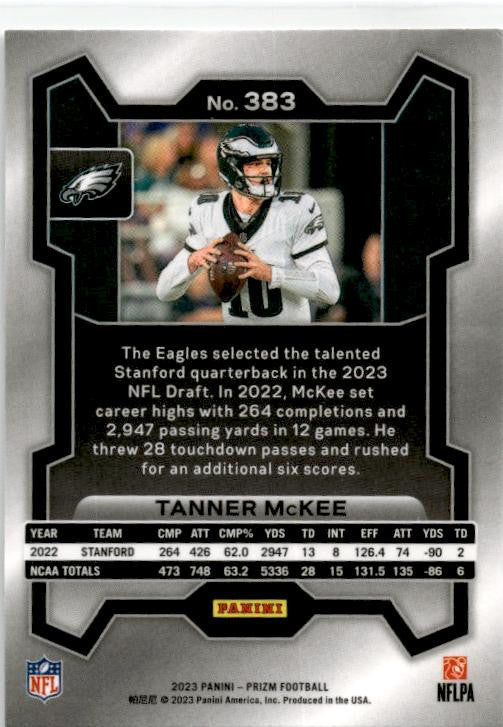 2023 Panini Prizm #383 Tanner McKee Rookie Philadelphia Eagles