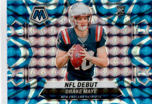 2024 Panini Mosaic Mosaic Reactive Blue #273 Drake Maye New England Patriots