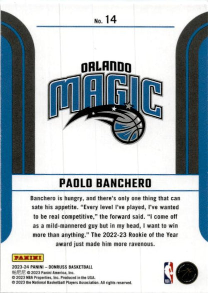 2023-24 Donruss Franchise Features #14 Paolo Banchero Orlando Magic