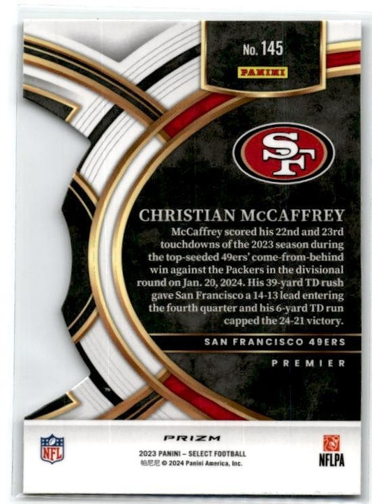 2023 Panini Select Black and Gold Prizms Die Cuts #145 Christian McCaffrey 49ers