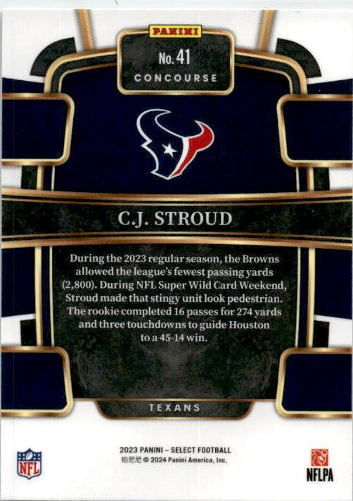 2023 Panini Select #41 C.J. Stroud Rookie Houston Texans