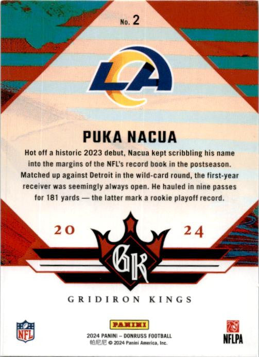 2024 Donruss Gridiron Kings #2 Puka Nacua Los Angeles Rams