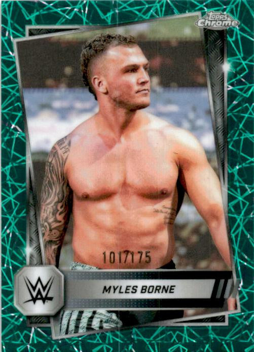 2025 Topps Chrome WWE Teal Laser Refractor #195 Myles Borne #/175