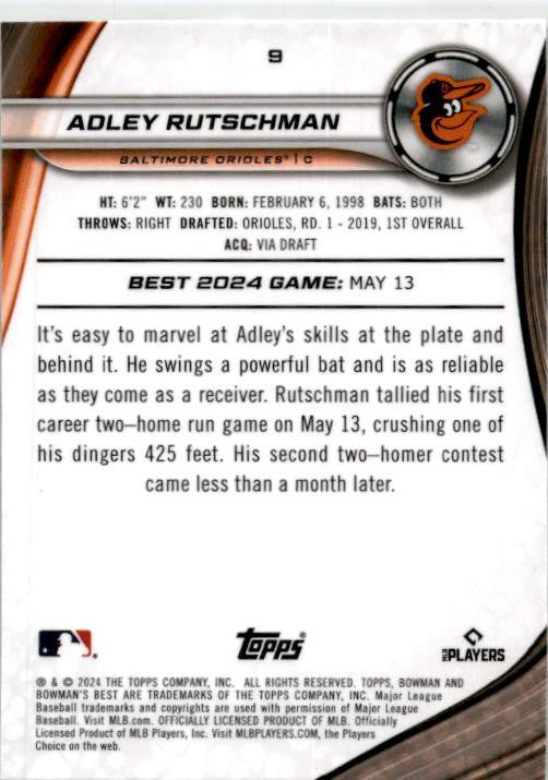 2024 Bowman's Best Wave Refractors #9 Adley Rutschman Baltimore Orioles