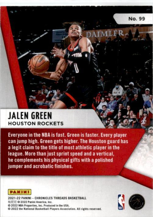 2021-22 Panini Chronicles #99 Jalen Green Rookie Houston Rockets