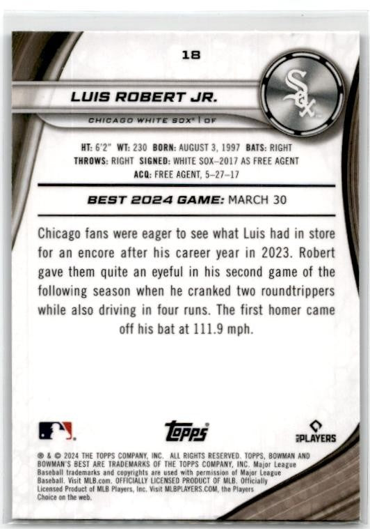 2024 Bowman's Best Gold Lava Refractors – /50 # Luis Robert JR