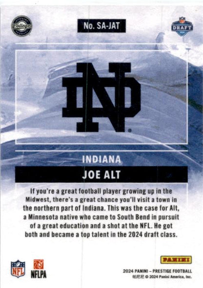 2024 Panini Prestige State of the Art #SA-JAT Joe Alt Notre Dame Fighting Irish