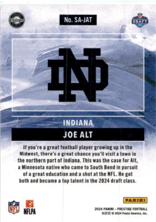 2024 Panini Prestige State of the Art #SA-JAT Joe Alt Notre Dame Fighting Irish