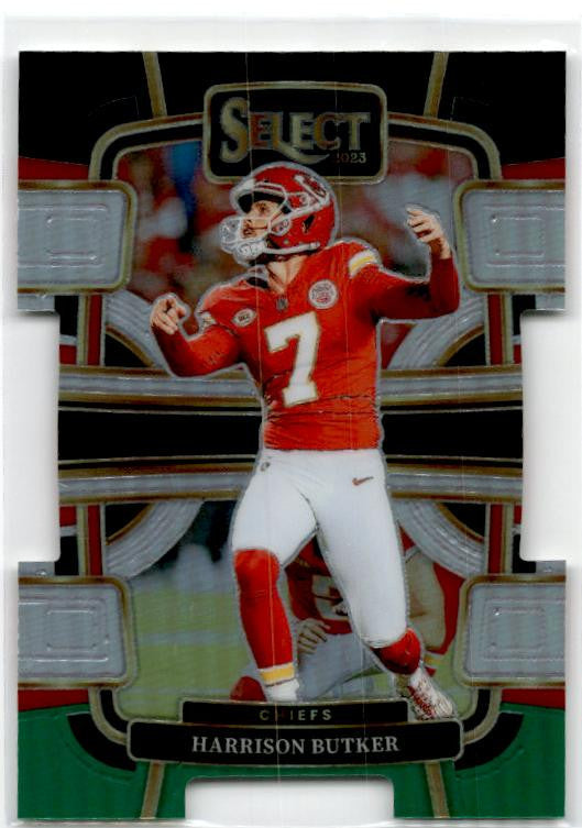 2023 Panini Select Black and Green Prizms Die Cuts #48 Harrison Butker Chiefs