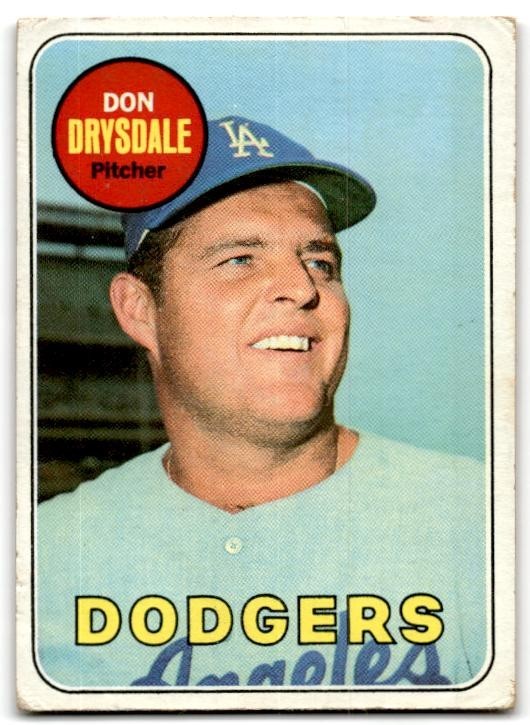 1969 Topps #400 Don Drysdale Los Angeles Dodgers