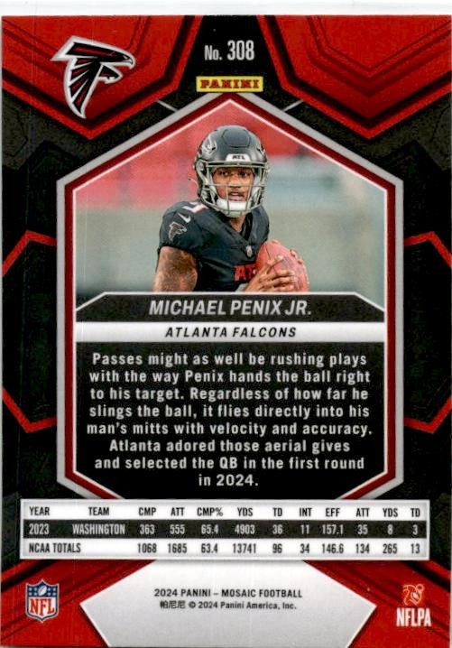 2024 Panini Mosaic #308 Michael Penix Jr. Rookie Atlanta Falcons