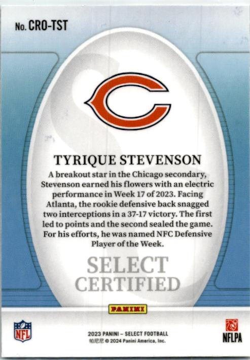 2023 Panini Select Select Certified Rookies #CRO-TST Tyrique Stevenson Bears