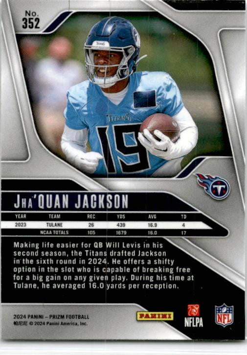 2024 Panini Prizm #352 Jha'Quan Jackson Rookie Tennessee Titans