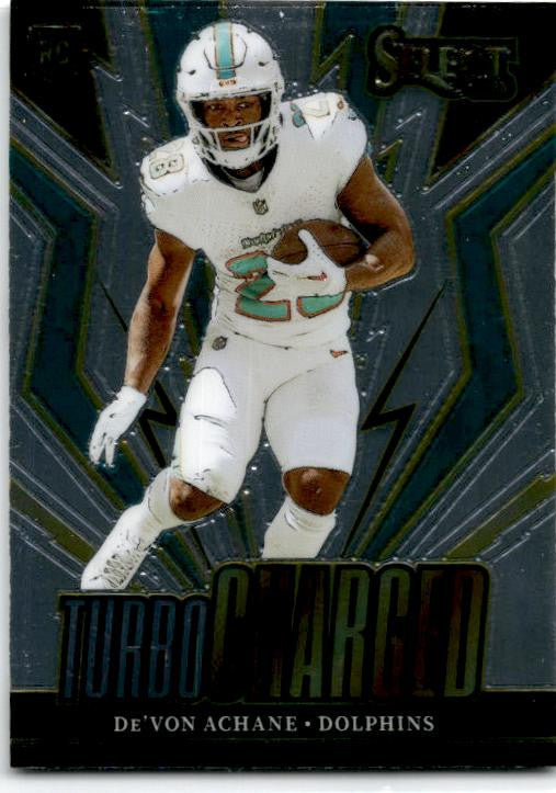 2023 Panini Select Turbocharged #TUR-DAC De'Von Achane Miami Dolphins