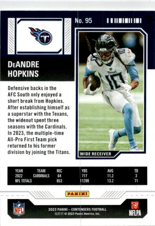 2023 Panini Contenders Game Ticket Red #95 DeAndre Hopkins Tennessee Titans