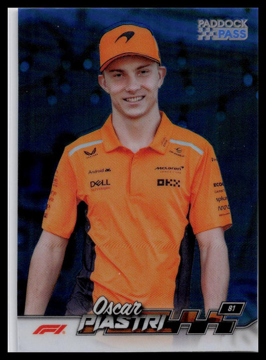 2024 Topps Paddock Pass Formula 1 #8b Oscar Piastri Chrome Blue Refractor