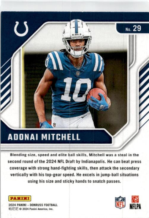 2024 Donruss The Elite Series Rookies #29 Adonai Mitchell Indianapolis Colts