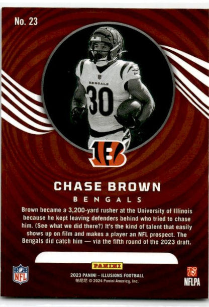 2023 Panini Illusions Emerald Trophy Collection #23 Chase Brown Rookie Bengals