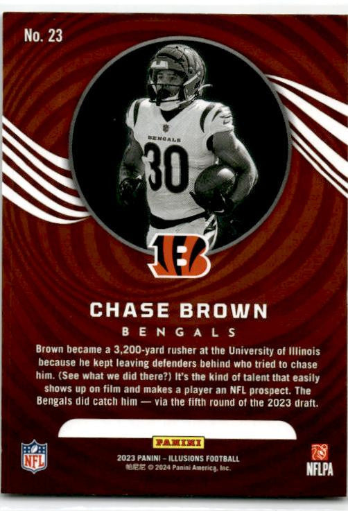 2023 Panini Illusions Emerald Trophy Collection #23 Chase Brown Rookie Bengals