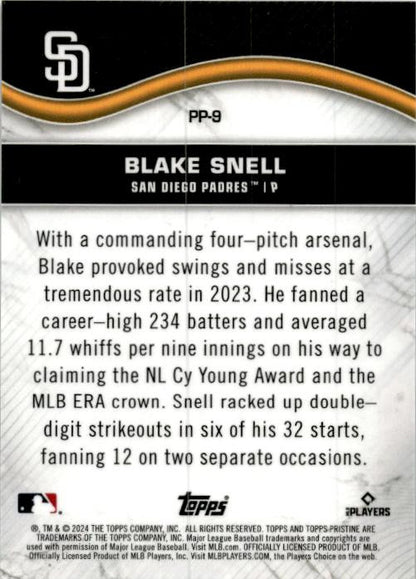 2024 Topps Pristine Pristine Production #PP-9 Blake Snell San Diego Padres