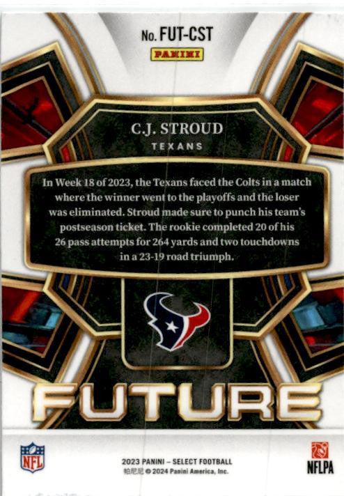 2023 Panini Select Select Future #FUT-CST C.J. Stroud Houston Texans