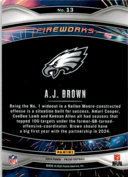 2024 Panini Prizm Fireworks #13 A.J. Brown Philadelphia Eagles