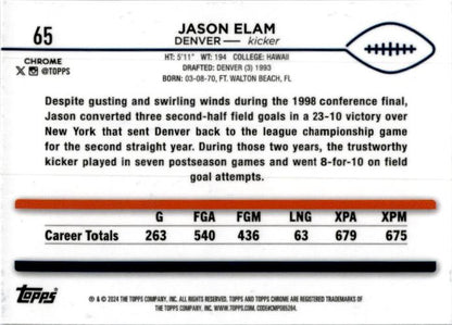 2024 Topps Chrome Checkerboard #65 Jason Elam Denver