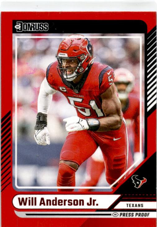 2024 Donruss Press Proof Red #131 Will Anderson Jr. Houston Texans
