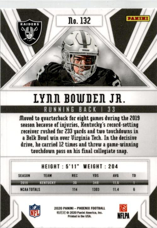 2020 Panini Phoenix #132 Lynn Bowden Jr. Rookie Las Vegas Raiders