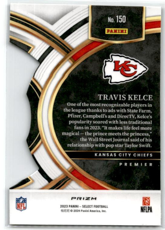 2023 Panini Select #150 Travis Kelce Silver Prizms Die Cuts